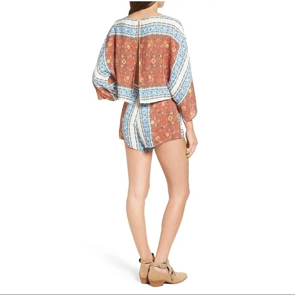NWT Line and Dot Split Back Tasha Kimono Romper M - Picture 9 of 12